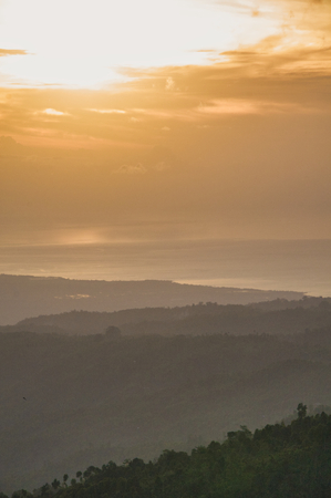 Orange sunset at the beach. Beautiful nature. Baliの写真素材