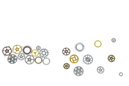 Cog gear wheels. Mechanism concept to illustrate social distancing, vaccine, treatment, to stop...