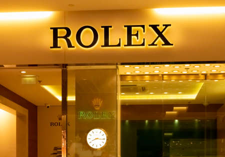 PARIS, FRANCE - September Circa, 2020. Rolex shop at duty free cosmetics boutiques at the International Airport at Charles de Gaulle, Paris. Luxury brand owned by LVMH Groupのeditorial素材