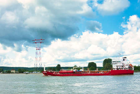 ROUEN, FRANCE - JUNE Circa, 2019. Unibaltic tanker AMARANTH on the Seine river during Armada...