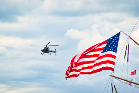 ROUEN, FRANCE - JUNE Circa, 2019. Part of USCGC Eagle, US Coast Guard vessel, on the Seine river at Armada exhibition. Three-masted schooner used as training vessel for future officers. Served under Hitler's Nazi regime.のeditorial素材