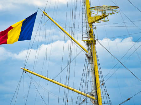 ROUEN, FRANCE - JUNE Circa, 2019. Part of three Masted Barque Mircea from Romania on the Seine river for Armada international exhibition. Called princess of the black sea. Training vessel for Naval Academyのeditorial素材
