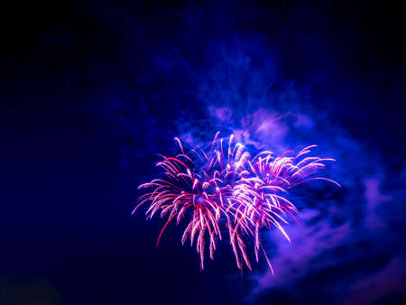 Abstract lines like electrical discharge, violet blue colorの写真素材