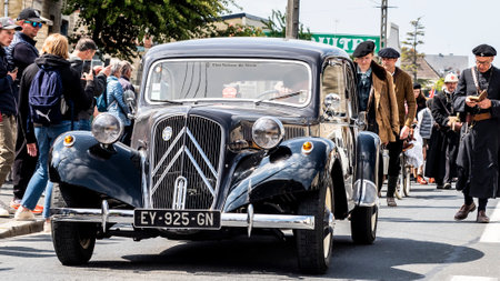 SAINTE MERE L'EGLISE, NORMANDY, FRANCE - JUNE 6 2023. Second world war commemoration. Unidentified...