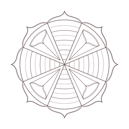 Simple design of mandala useful for coloring pages and booksのイラスト素材