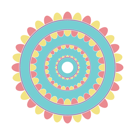 Simple design of colored mandala useful for coloring pages and books and as a decoration in any formのイラスト素材