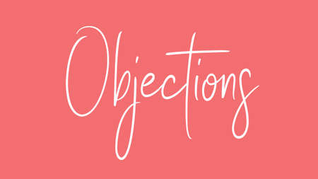 objections, , Calligraphy signature font, girly pinky background,  Quote Conceptの写真素材