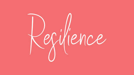 Resilience, Calligraphy signature font, girly pinky background, Quote Conceptの写真素材