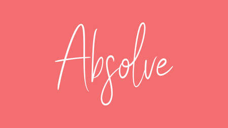 Absolve, Calligraphy signature font, girly pinky background, Quote Conceptの写真素材