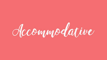 Accommodative, Calligraphy signature font, girly pinky background, Quote Conceptの写真素材