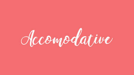 Accomodative ,Calligraphy signature font, girly pinky background, Quote Conceptの写真素材