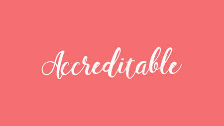 Accreditable, Calligraphy signature font, girly pinky background, Quote Conceptの写真素材