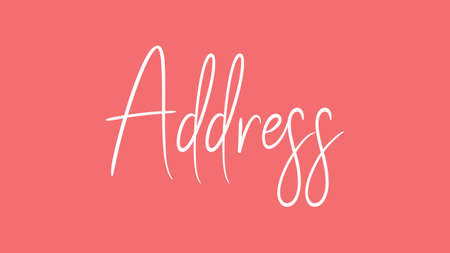 Address, Calligraphy signature font, girly pinky background, Quote Conceptの写真素材