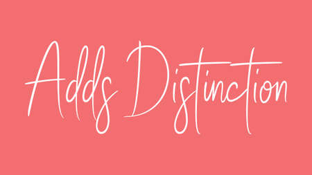 Adds Distinction, Calligraphy signature font, girly pinky background, Quote Conceptの写真素材