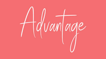 Advantage, Calligraphy signature font, girly pinky background, Quote Conceptの写真素材
