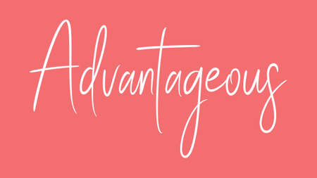 Advantageous, Calligraphy signature font, girly pinky background, Quote Conceptの写真素材