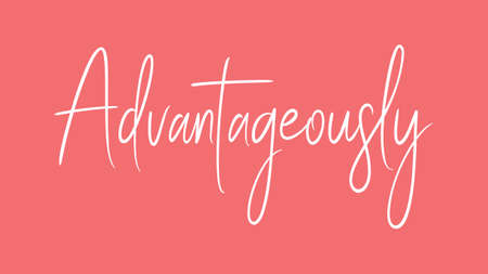 Advantageously, Calligraphy signature font, girly pinky background, Quote Conceptの写真素材