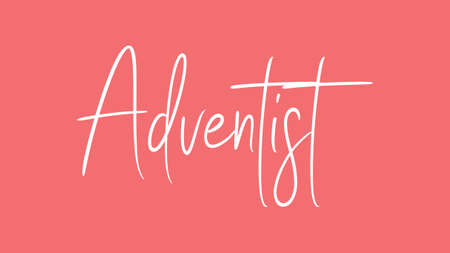 Adventist, Calligraphy signature font, girly pinky background, Quote Conceptの写真素材