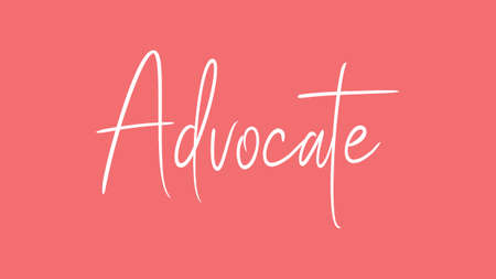 Advocate, Calligraphy signature font, girly pinky background, Quote Conceptの写真素材