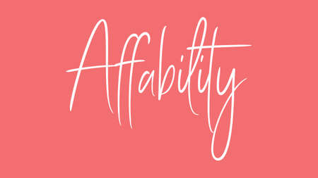 Affability, Calligraphy signature font, girly pinky background, Quote Conceptの写真素材