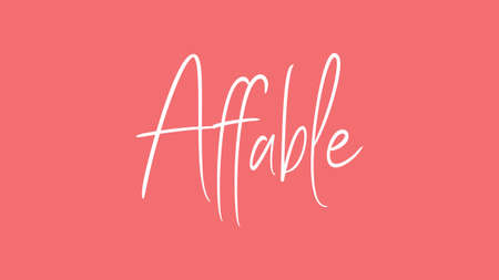 Affable, Calligraphy signature font, girly pinky background, Quote Conceptの写真素材
