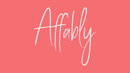 Affably, Calligraphy signature font, girly pinky background, Quote Conceptの写真素材