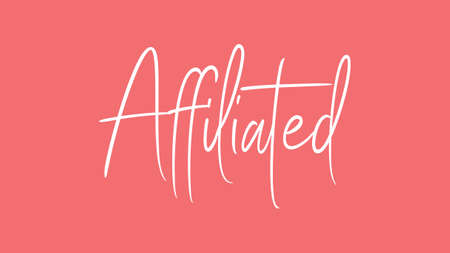 Affiliated, Calligraphy signature font, girly pinky background, Quote Conceptの写真素材