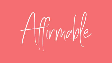 Affirmable Calligraphy signature font, girly pinky background, Quote Conceptの写真素材