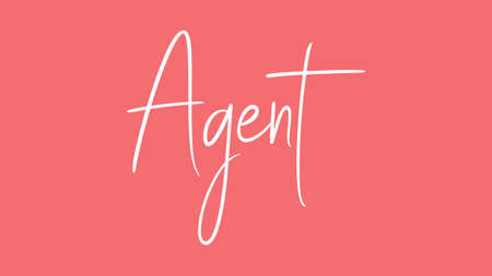 Agent, Calligraphy signature font, girly pinky background, Quote Conceptの写真素材