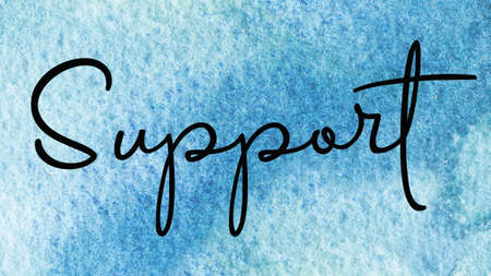 Support Word on Watercolor Background, Watercolor background Concept Designの写真素材
