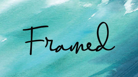 Framed Word on Watercolor Background, Watercolor background Concept Design