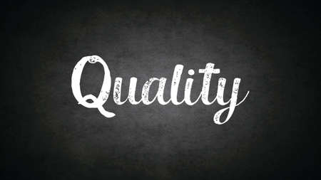 Quality Word Concept, Blackboard Chalk background Concept Design