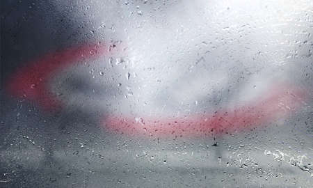 Background with rain drops close up. Rain drops on outdoor window, Closeup view transparent water...