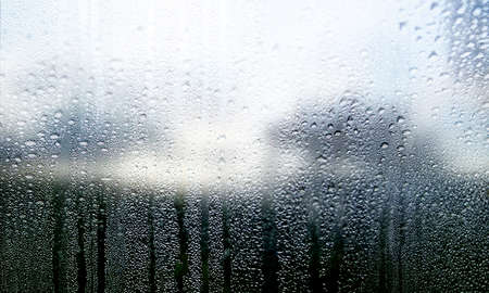 Drops of rain on the window. Rain drops on the window.
