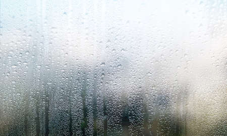 Condensation on the window. Rain drops on the window. Close-up.
