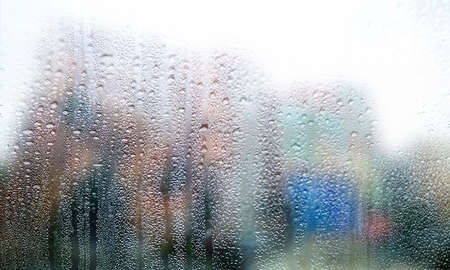 Water drops on the glass. Rain drops on the window, abstract background