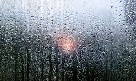 Water drops on the glass. Rain drops on the window. Wet window.