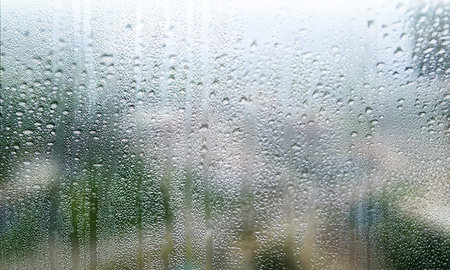 Rain drops on the window glass. Raindrops on the window.