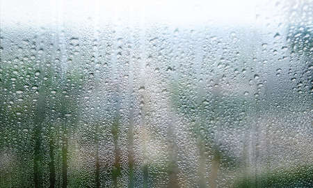 Drops of rain on a window glass. Raindrops on a window glass.