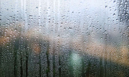 Water drops on the window. Raindrops on the window. Natural background.の写真素材