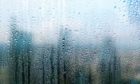Water drops on the window. Rain drops on the window glass.の写真素材