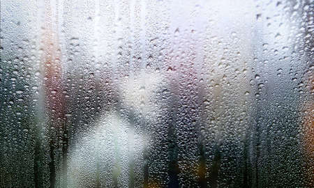 Drops of rain on the window. Rain drops on the window.