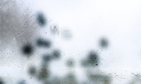 Background with rain drops close up. Rain drops on outdoor window, Closeup view transparent water...