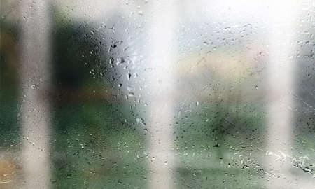 Water drops on the glass, condensation on the window, background