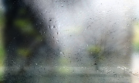 Water drops on the glass. Drops of rain on the window.