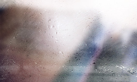 Drops of rain on the window, close-up view.