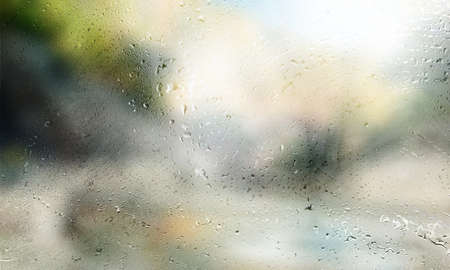 Water drops on the glass. Rain drops on the window. Abstract background.