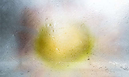 Drops of rain on the window, background with space for text