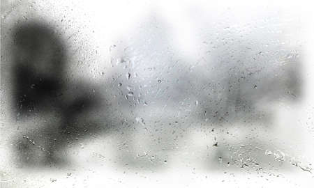 Drops of rain on the window, natural background, rainy weather
