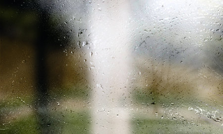 Water drops on the glass. Rain drops on the window. Close-up.